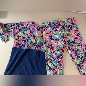Lilly Pulitzer girls set, Finn top and legging, 8-10
